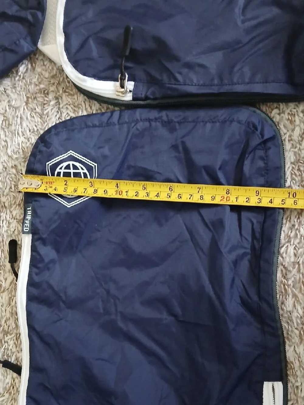 Tripped Travel CompressionPacking Cubes Set Of 5 - Navy with White Trim